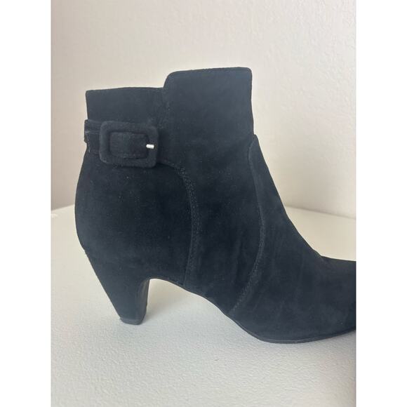 Sam Edelman Black Suede Leather Margaret Ankle Booties Size 8 - Picture 7 of 10
